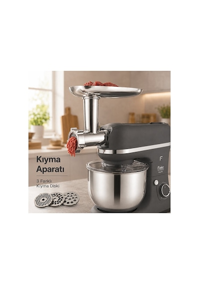 Fakir MixyTrio 1500 W 3’ü 1 Arada Stand Mikser