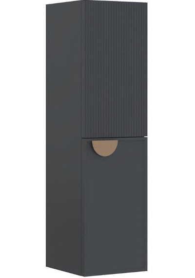 Orka Molino 40 Cm Antrasit Banyo Çamaşır Boy Dolabı Teak Orka Molino 40 Cm Antrasit Banyo Çamaşır Boy Dolabı Teak