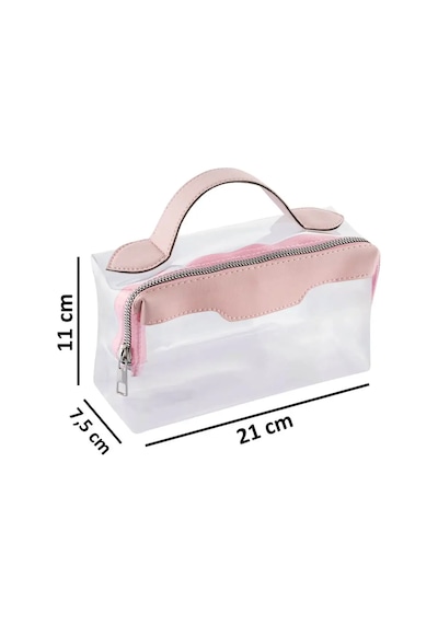 Şeffaf Seyahat Makyaj Kozmetik Çantası - 223-dky Pembe
