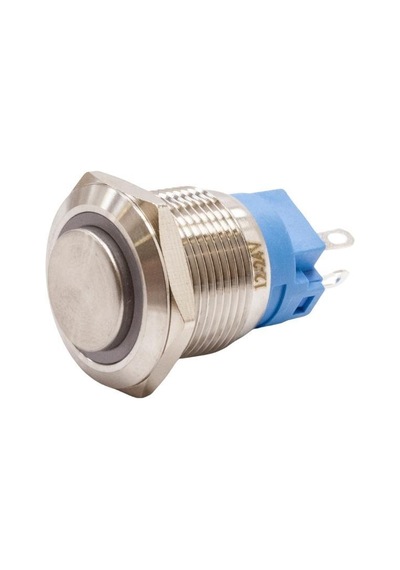 19A-G1-E 19Mm Çıkık Yaylı Işıklı Metal Buton - Beyaz