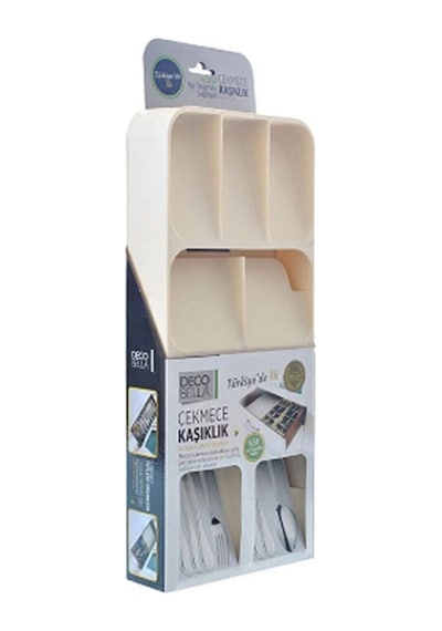 Decobella 9 Bölmeli Kaşıklık Beyaz Plastik Beyaz Diğer