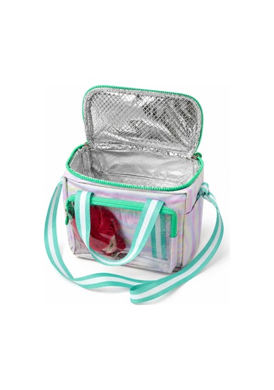 Çocuk Termal Okul Beslenme Çantası Şeffaf Cepli Peluş Aksesuarlı Omuz Askılı Lunch Bag Multi