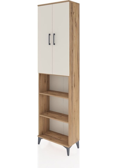 Arges Dolap 3 Raflı 2 Kapaklı Tek Askılı 60x30x221 Çam-aytaşı Atlas Çam