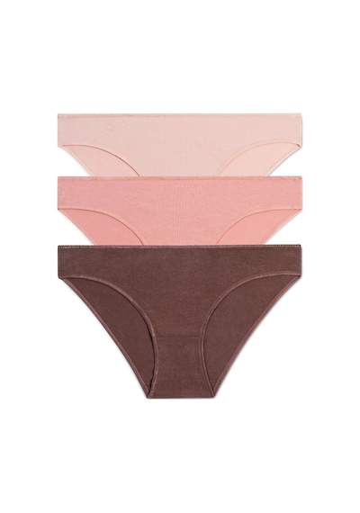 Suwen 3lü Paket Slip Külot St00406011343 Nude Kahverengi Pembe Kahverengi - Pembe