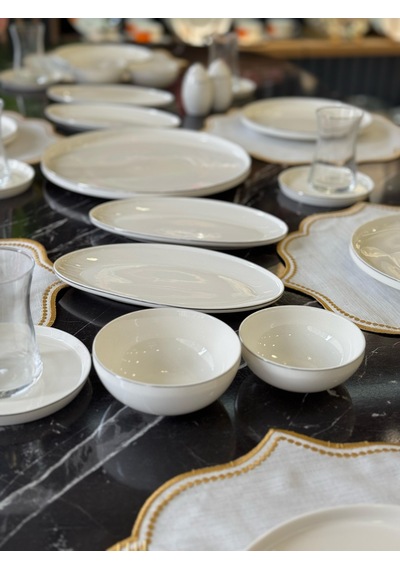 Lorelei 29 Parça Porselen Kahvaltı Takımı Silver-4804 Beyaz