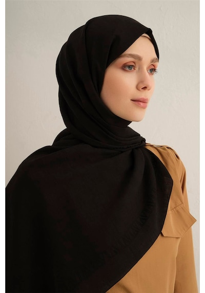 Armine Pamora Dama Çerçeve Şal 2 01 Siyah