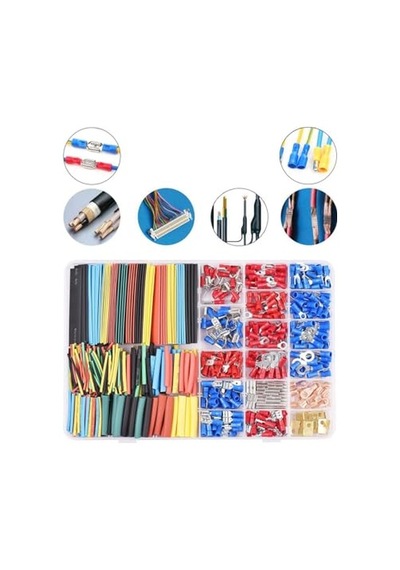 Isıyla Daralan Renkli Makaron + Kablo Pabucu Seti 678'li Paket