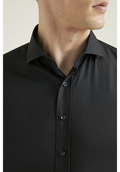 D'S Damat Ds Damat Slim Fit Siyah Düz Nano Care Gömlek 5HF02ORTSG01 Siyah