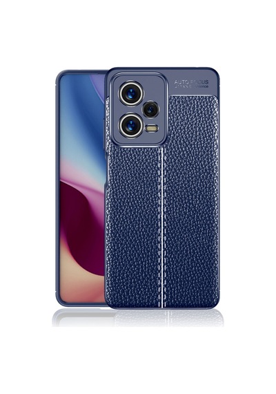 Xiaomi Redmi Note 12 5g Kılıf Deri Görünümlü Silikon Kamera Korumalı Üstün Koruma Cherena Lacivert