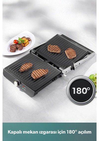 Homend Grilliant 1349H Döküm Plakalı Tost Ve Izgara Makinesi 2000 W