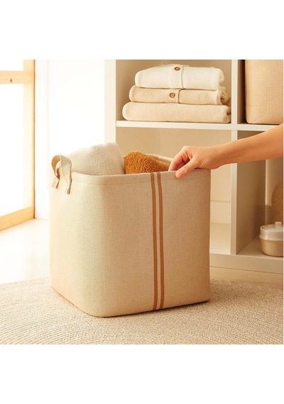 2'li Çocuk Odası Jüt Keten Kumaş Sepet Set 30 X 30 X 30 Cm Çok Renkli
