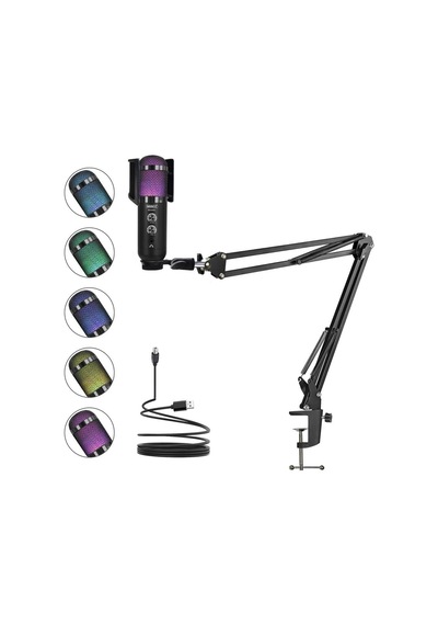 Midex Regard Rgb Set Usb Ekholu Oyuncu Ve Yayıncı Mikrofonu Kayıt Gaming Tiktok Twitch Canlı Yayın Discord Youtube