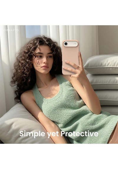 Apple Uyumlu iPhone 17 Air Içi Kadife Lansman Kılıf Ve 5d Tam Kaplayan Cam Ekran Koruyucu Desert Gold
