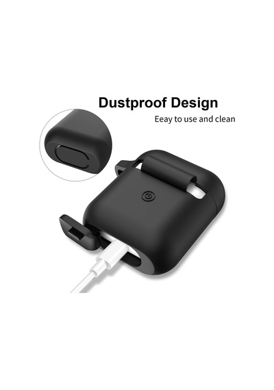 Airpods 1/2. Nesil İle Uyumlu İnce Ve Hafif Silikon Kılıf, Yumuşak Esnek Tasarım, Anahtarlıklı, Kablolu Ve Kablosuz Şarj Uyumlu, Günlük Kullanım Aksesuarı Siyan A1523 A1722 A1602 A2031 A2032