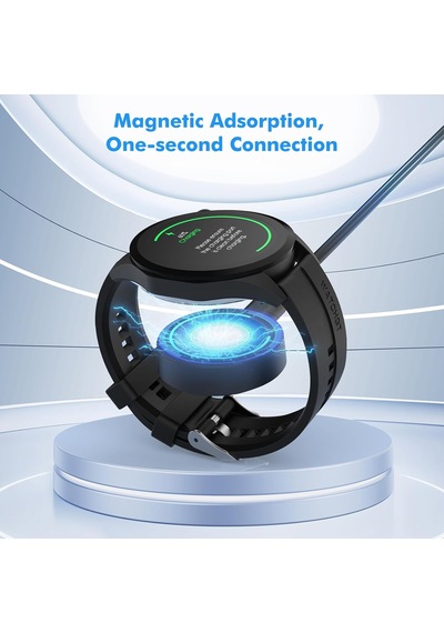 Caseonn Honor Magic Watch 2 42mm Manyetik Usb Hızlı Şarj Kablosu Siyah