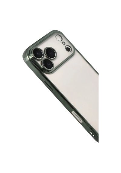 Apple Uyumlu iPhone 17 Pro Max Razer Lensli Silikon - Yeşil 0.2M-Çok Renkli