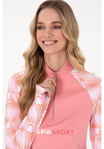U.S. Polo Assn. Kadın Pembe Fermuarlı Dik Yaka Sweatshirt 50300732-VR041