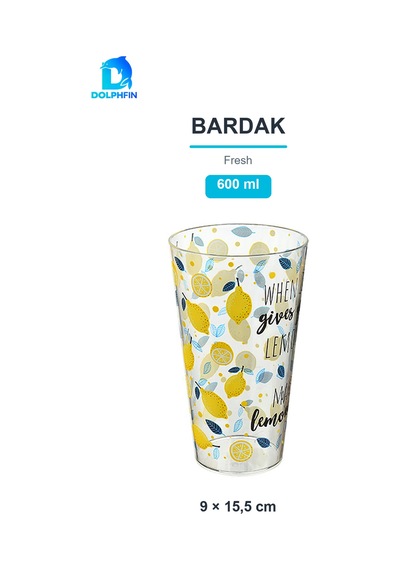 Desenli Fresh Bardak 600 Ml Mutfak Ve Sofra Bardağı Çok Renkli