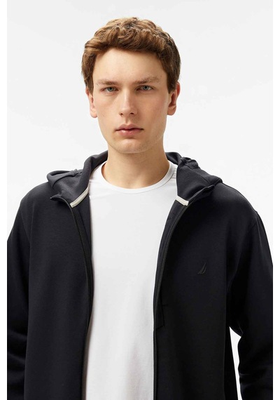 Nautica Erkek Regular Fit Kapüşonlu Sweatshirt - Siyah Siyah