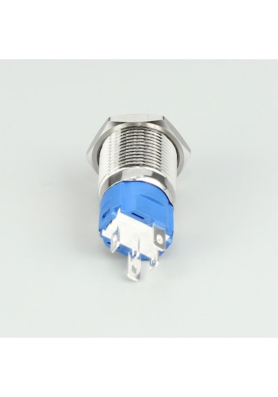 16mm Metal Led'li Kalıcı Buton   Metal  Yaylı   Su Geçirmez