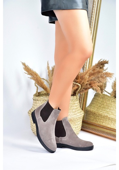 Fox Shoes Vizon Süet Kadın Bot L6671968602 Vizon Süet