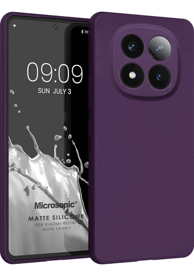 Microsonic Matte Silicone Xiaomi Redmi Note 14 Pro 4g Kılıf Mor -