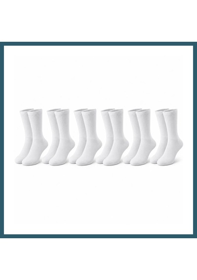 Bezos Unisex Beyaz Soket Çorap 6'lı Set %80 Pamuk Dikişsiz Burun Takviyeli Esnek Günlük Spor Çorabı Konfor Ob Bezos Unisex Beyaz Soket Çorap 6'lı Set %80 Pamuk Dikişsiz Burun Takviyeli Esnek Günlük Spor Çorabı Konfor Ob