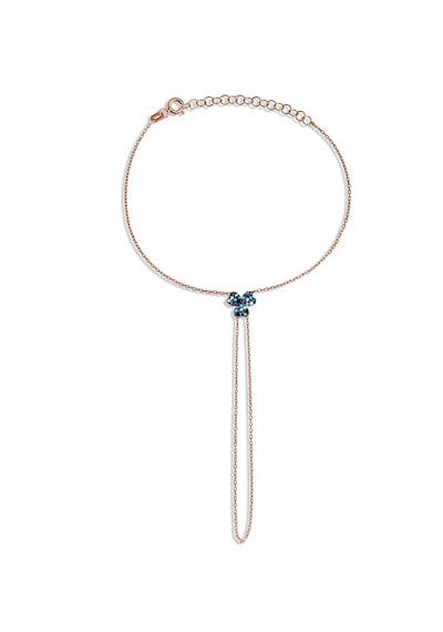 Renkli Taşlı Üç Yapraklı Yonca Motifli Gümüş Şahmeran - B062201 Rose Gold