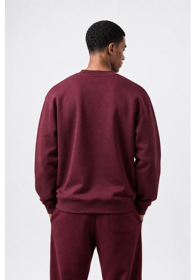 Erkek Respire Basic Oversize Sweatshirt Bordo