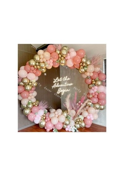 Krom Gold Toz Pembe Makaron Pembe Ten Rengi Balon Zinciri 100 Adet Mix