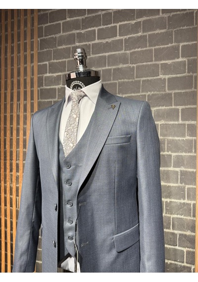 Dupont Classics Dupont Erkek Slim Fit 6 Drop Filafil Viskon Sivri Yaka Çift Yırtmaç Yelekli Takım Elbise Çelik Mavisi Dupont Classics Dupont Erkek Slim Fit 6 Drop Filafil Viskon Sivri Yaka Çift Yırtmaç Yelekli Takım Elbise Çelik Mavisi