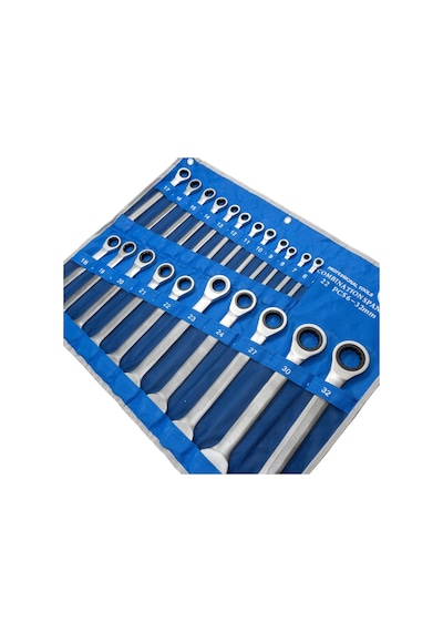 6125 Cırcır Kombine Anahtar Takımı 6-32mm 22 Parça Bez Çantalı