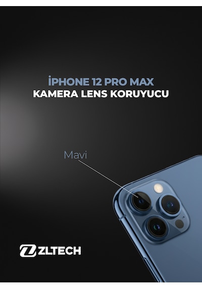 İphone 12 Pro Max Uyumlu Kamera Lens Koruyucu Mavi