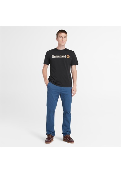 Timberland Kennebec River Linear Logo Short Sleeve Erkek T-shirt-32273 Siyah