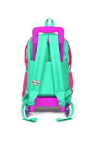 Coral High Kids Neon Mercan Alpaka Desenli Işıklı Tekerlekli Okul Çantası