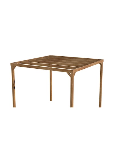 Ahşap Pergole Tente Çardak 250x250 Cm Kendin Kur Yerden Yükseklik 210 Cm Kahverengi