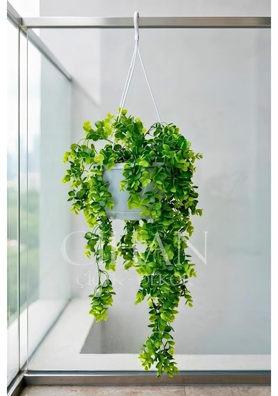 Askılı Saksıda Yapay Sarkan Okaliptus - 90 Cm Balkon Ve Teras Çiçeği Diğer