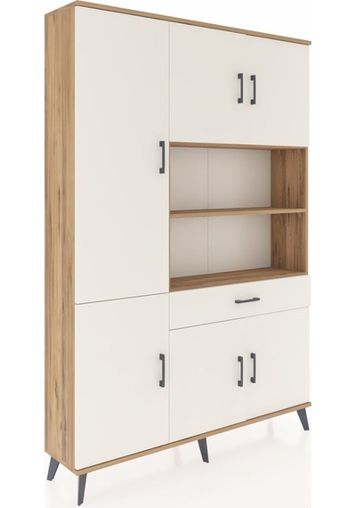 Arges Dolap 10 Raflı Tek Çekmeceli 6 Kapaklı 132x30x195 Çam-a... Çam Arges Dolap 10 Raflı Tek Çekmeceli 6 Kapaklı 132x30x195 Çam-a... Çam