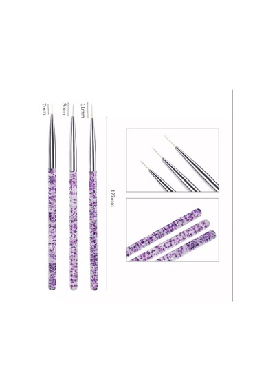 3 'lü Nail Art Fırça Seti