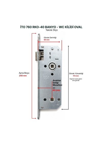 İto Extra Gömme Kilit 760/rko40 Banyo-wc