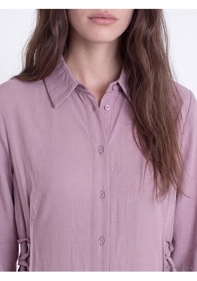 Lcw Modest Pembe Bağlama Detaylı Modal Karışımlı Gömlek Elbise
