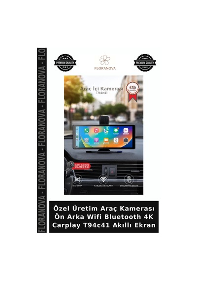 Özel Üretim Araç Kamerası Ön Arka Wifi Bluetooth 4k Carplay T94c41 Akıllı Ekran