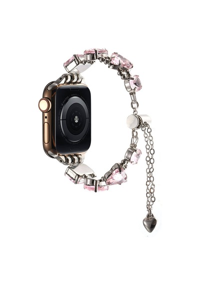 Apple Uyumlu  Watch 44mm Kordon Renkli Taşlı Tasarımlı İnce Şık Kordon 115