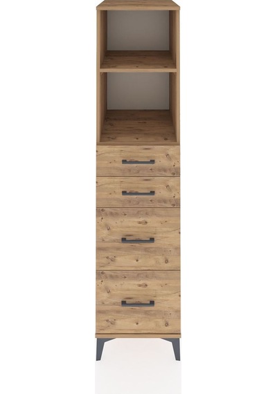 Kronos Dolap 2 Raflı 4 Çekmeceli 44x59x182 Çam-çam Atlas Çam