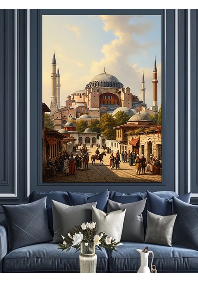 Ahşap Tablo Ayasofya Camii Tarihi Manzara