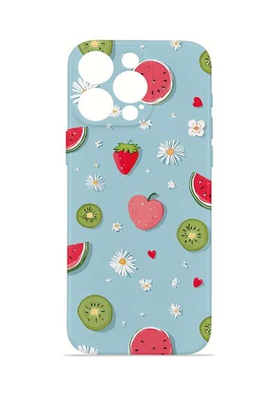 Apple iPhone Uyumlu 16 Pro Vorian İnce Kamera Korumalı Mika Kılıf Fruit Confetti Sky Fruit Confetti Sky Mika