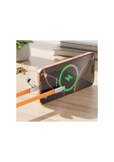 240w 2'si 1 Arada Type-c Hızlı Şarj Kablosu 1.2m Standlı, Pd Destekli, Lightning Uyumlu Çok Fon Standart
