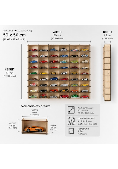 Pleksi Kapak 1:64 Ölçek Oyuncak Araba Rafı , Oyuncak Vitrin