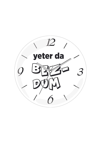 Karadeniz Yeter Da Bez Dum Çap 30 Bombeli Gerçek Cam Duvar Saati Siyah