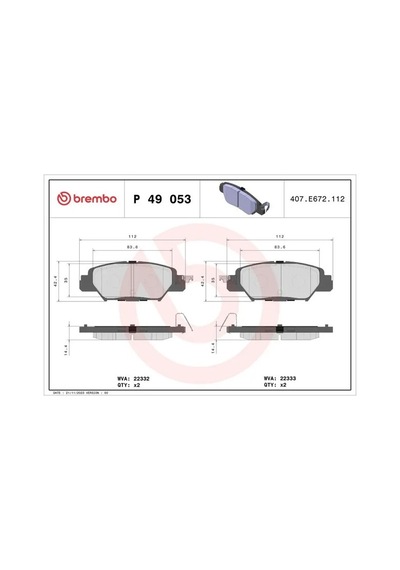 Mazda Cx-5 Arka Fren Balatasi 2012-2020 Brembo P49053